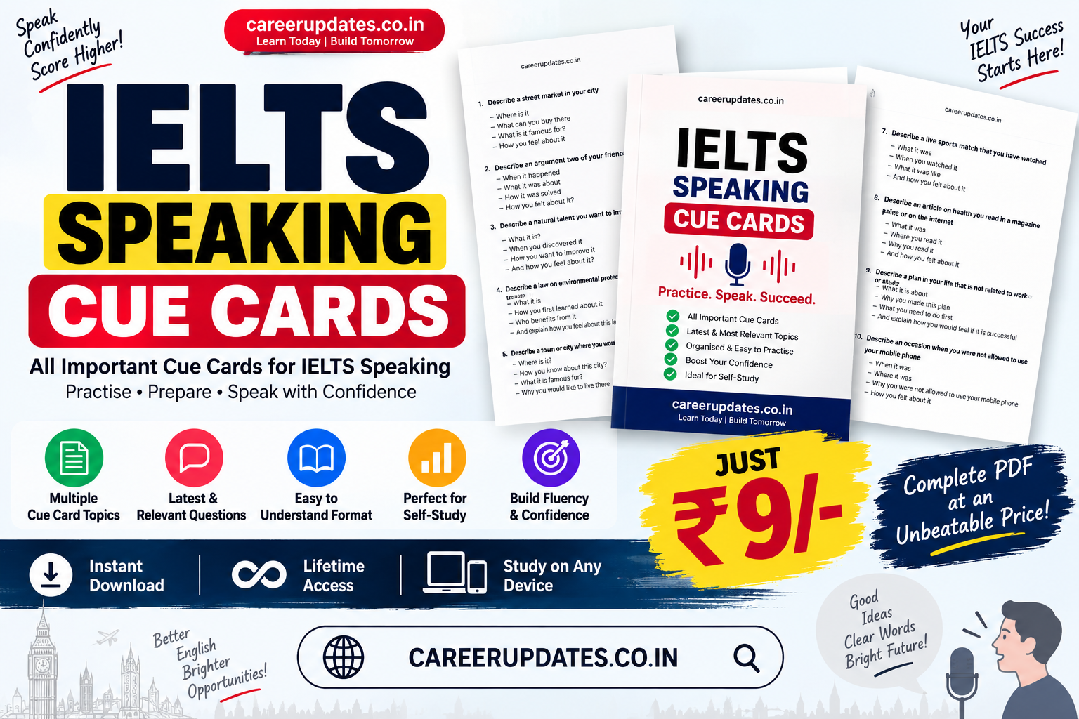 IELTS Speaking 60+ Cue Cards preview